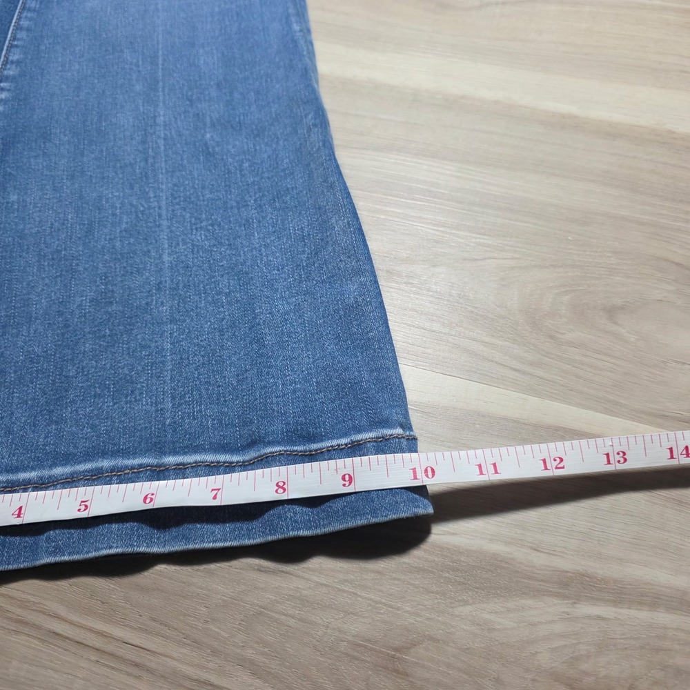 American Eagle Flare Jeans Womens 2 Blue Next Level Stretch High Rise Patch Pock - Picture 9 of 10